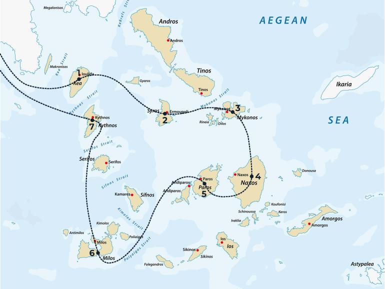 8-day Cyclades Islands Yacht Itinerary